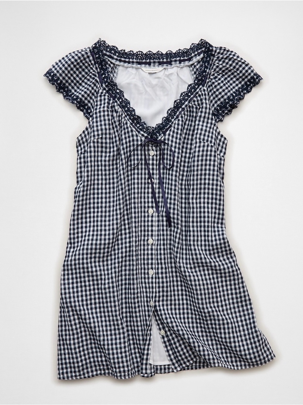 AE V-Neck Ruffled Button-Up
Mini Dress - Picture 3 of 7